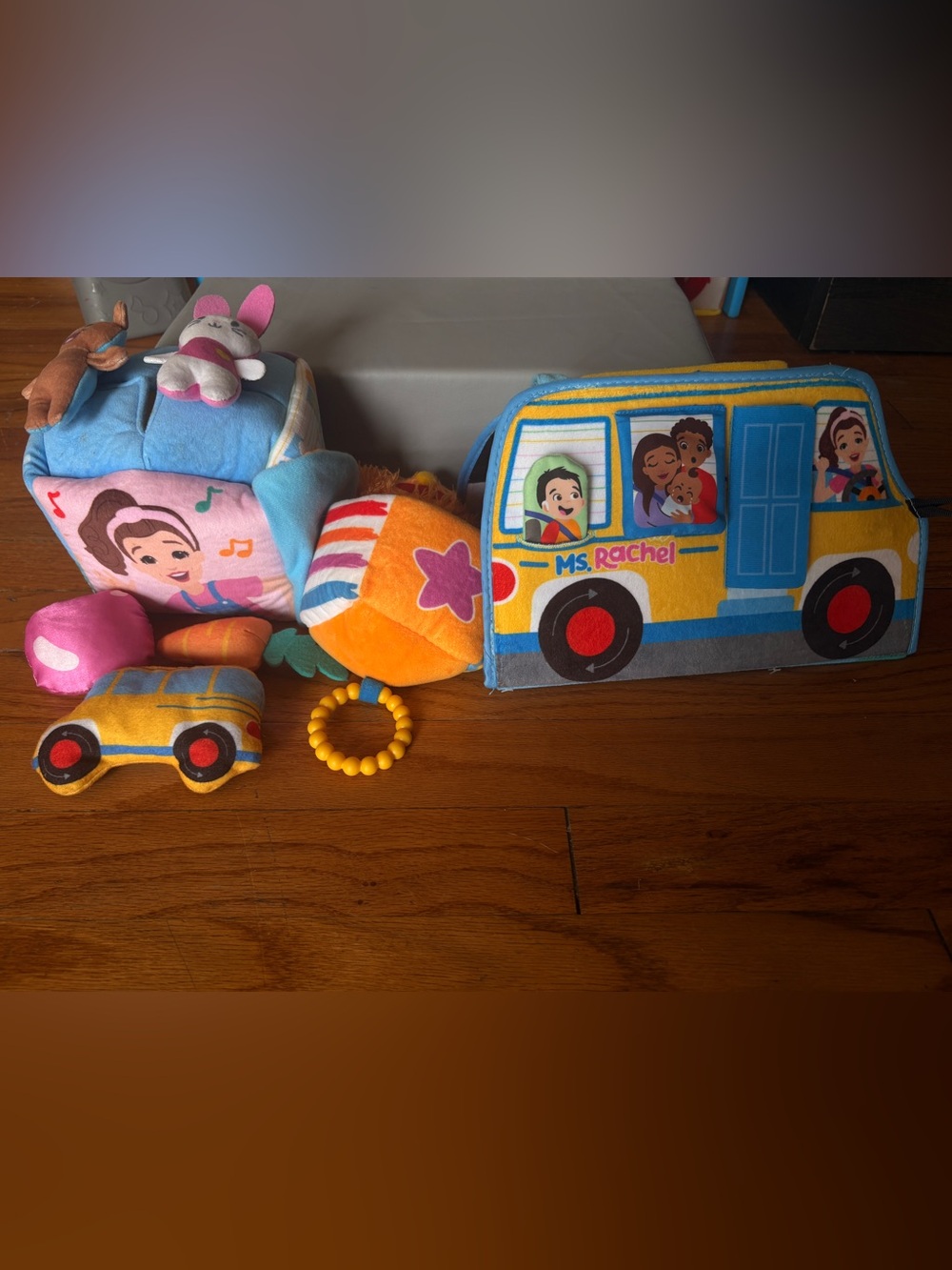 Rachel Plush School Bus Activity Toy - Yellow, Blue & Orange